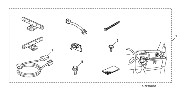 2011 Honda Fit Adapter Attachment, Usb Diagram for 08B28-TK6-110