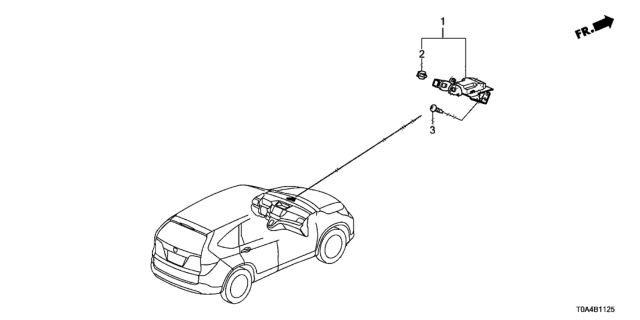 2015 Honda CR-V Antenna Assembly, Gps Diagram for 39835-T0A-A01