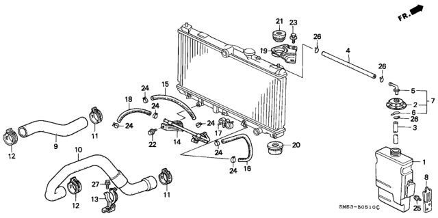 1992 Honda Accord Hose, Oil Cooler (315MM) (Cooper Indus. Products) Diagram for 25216-PT7-802