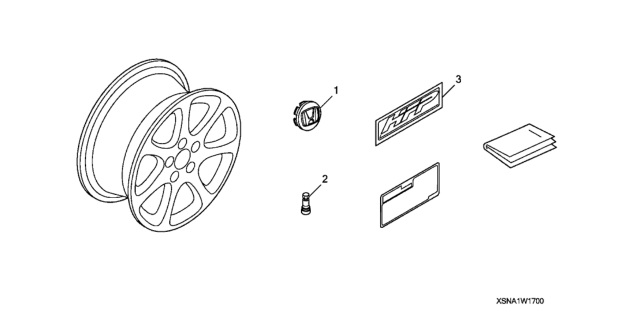 2006 Honda Civic 2 Door EX (NAVIGATION) KA 5AT Alloy Wheel (17") Diagram