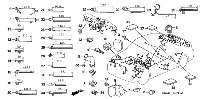 2005 Honda Civic Grommet, Hole Seal Diagram for 32126-S5A-000