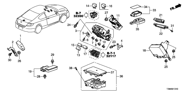 2017 Honda Accord Box Assembly, Fuse (Rewritable) Diagram for 38200-T2A-A23