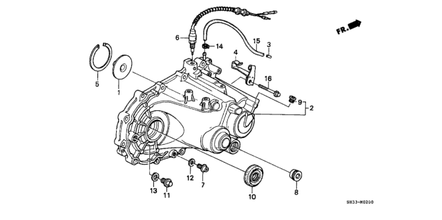 1989 Honda Civic MT Transmission Housing Diagram