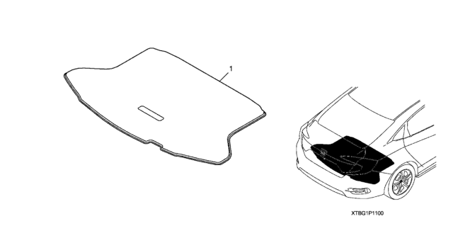 2019 Honda Civic Trunk Carpet Mat Diagram 1