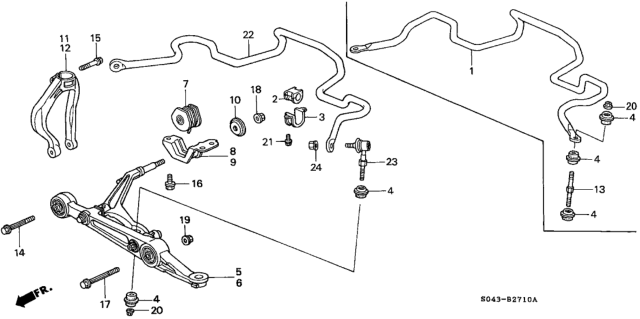 1997 Honda Civic Front Lower Arm Diagram