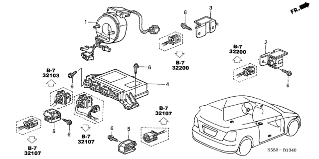 2004 Honda Civic SRS Unit (Siemens) Diagram for 77960-S5T-A93