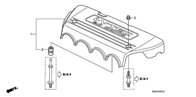 2008 Honda Civic Engine Cover (2.0L) Diagram