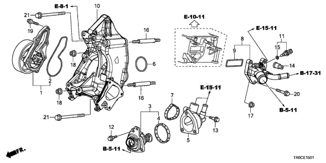 2015 Honda Civic Water Pump (2.4L) Diagram