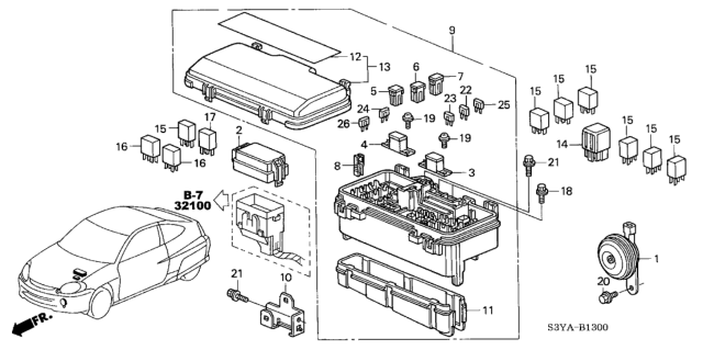 2004 Honda Insight Cover (Upper) Diagram for 38254-S3Y-A01