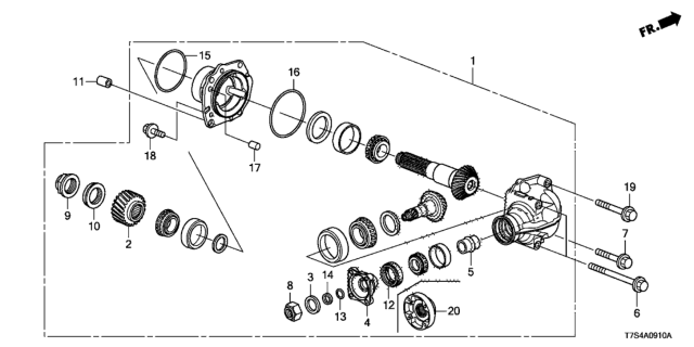 2019 Honda HR-V Bolt, Flange (10X70) Diagram for 90001-RLM-000