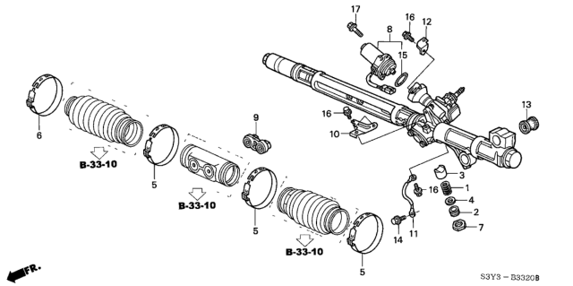 2003 Honda Insight Stay, Connector Diagram for 53670-S3Y-A01