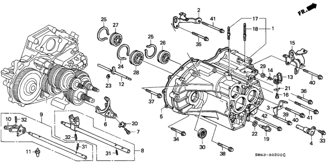 1991 Honda Accord 4 Door LX KA 4AT AT Transmission Housing Diagram