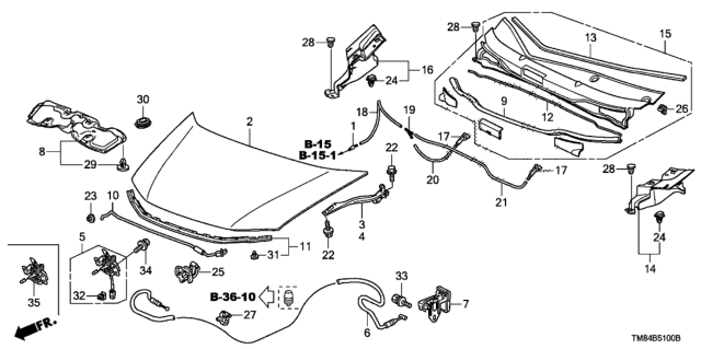 2013 Honda Insight Engine Hood Diagram