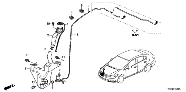 2012 Honda Civic Tube (890MM) Diagram for 76899-TR0-A01