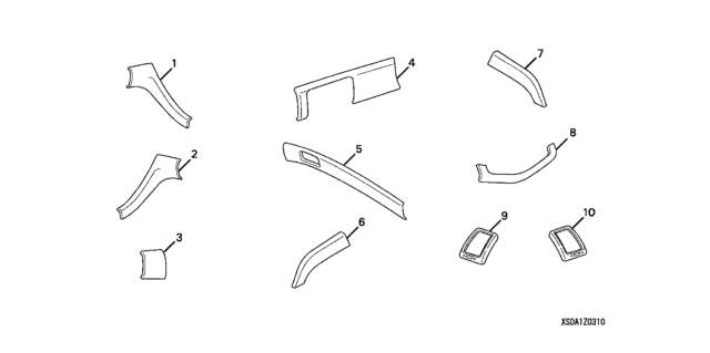 2006 Honda Accord Trim Kit, Interior (Wood Look) Diagram for 08Z03-SDA-131