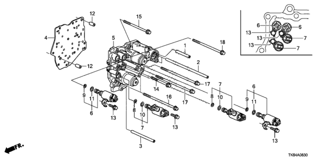2012 Honda Odyssey 5 Door LX KA 5AT AT Accumulator Body Diagram