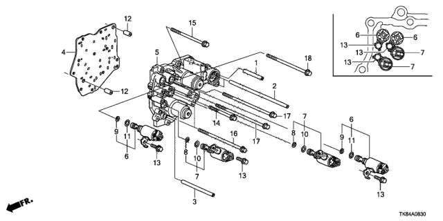 2012 Honda Odyssey AT Accumulator Body Diagram