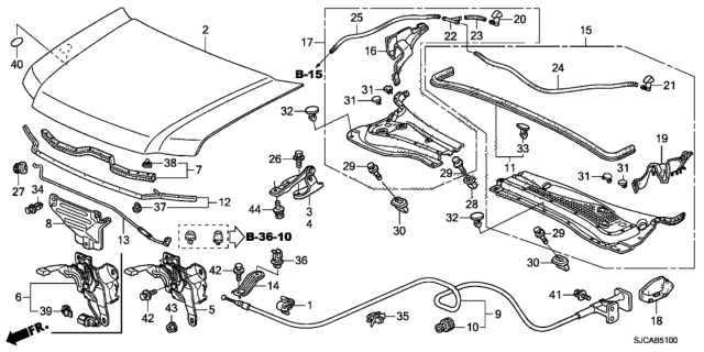 2014 Honda Ridgeline Engine Hood Diagram