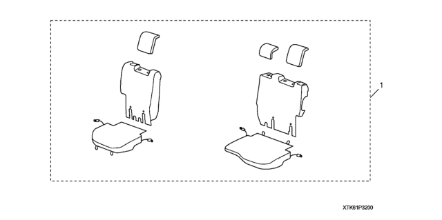2013 Honda Fit 5 Door FIT (SAYAMA PLANT) KA 5MT Seat Cover (2nd Row) Diagram