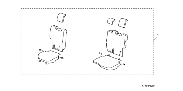 2013 Honda Fit Seat Cover (2nd Row) Diagram