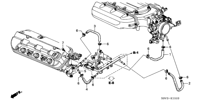 2004 Honda Pilot Hose D, Water Diagram for 19524-PGK-A00