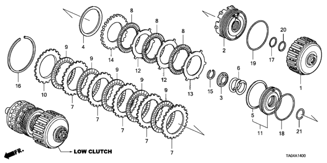 2009 Honda Accord AT Clutch (Low) (V6) Diagram