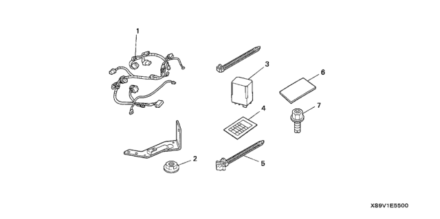 2004 Honda Pilot 5 Door LX KA 5AT Security System Attachment Diagram