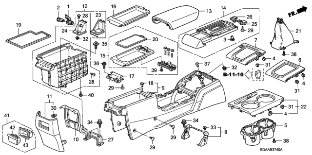 2007 Honda Accord Console Diagram