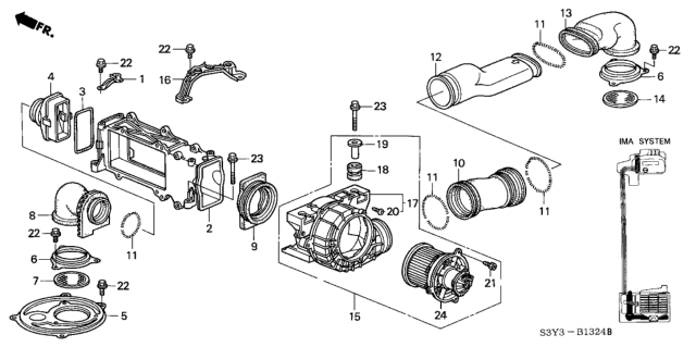 2001 Honda Insight IMA Pdu Cooling Unit Diagram