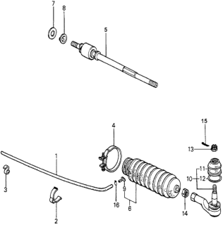 1979 Honda Accord Clip, Transfer Tube Diagram for 53448-671-000