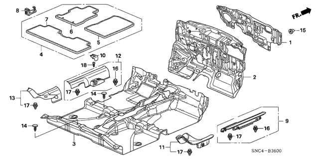 2007 Honda Civic Floor Mat Set *B157L* (DARK ROYAL BLUE) Diagram for 83600-SNA-A02ZC