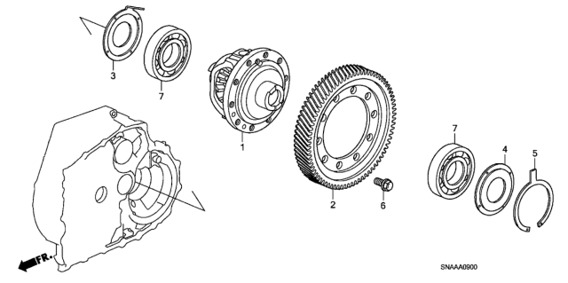 2009 Honda Civic AT Differential Diagram