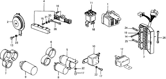 1979 Honda Civic Relay, Turn Signal (061300-4850) (Denso) Diagram for 38300-671-671