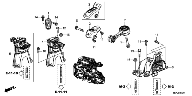 2019 Honda Civic Engine Mounts Diagram