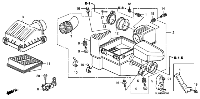 2008 Honda Fit 5 Door BASE KA 5MT Air Cleaner Diagram
