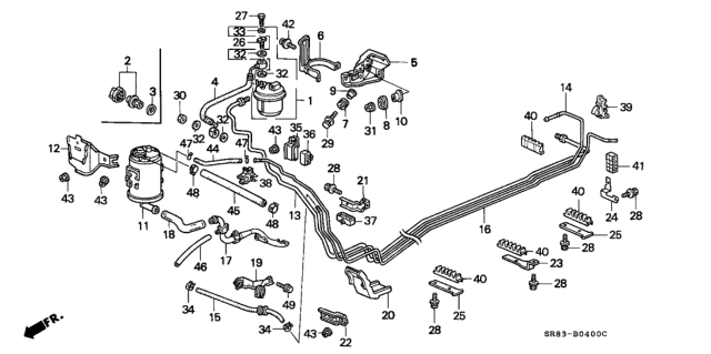 1993 Honda Civic Stay, Fuel Strainer Diagram for 16918-SR3-931