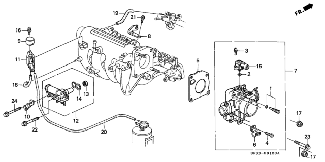 1994 Honda Civic 3 Door CX KL 5MT Throttle Body Diagram