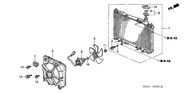 2001 Honda Civic Radiator (Toyo) Diagram