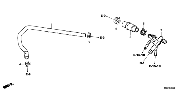 2021 Honda Passport 5 Door TRG (2WD) KA 9AT Breather Tube Diagram