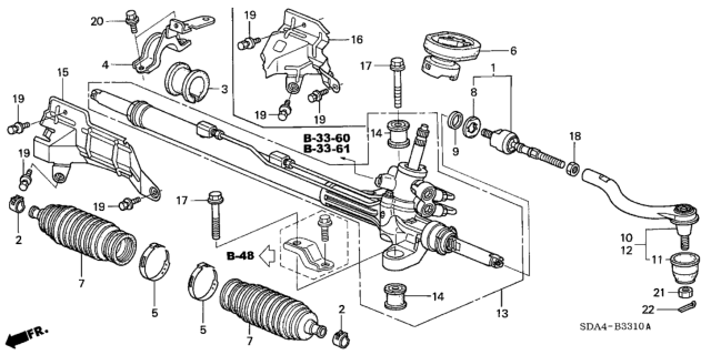 2006 Honda Accord P.S. Gear Box Diagram