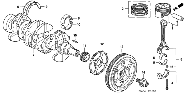 2007 Honda Civic Plate, Crank Pulser Diagram for 13623-PZA-003