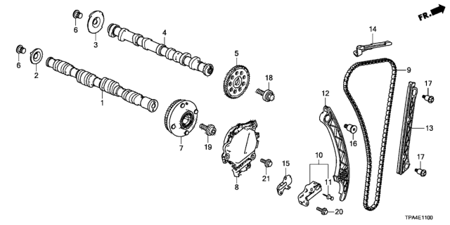 2021 Honda CR-V Hybrid Camshaft - Cam Chain Diagram