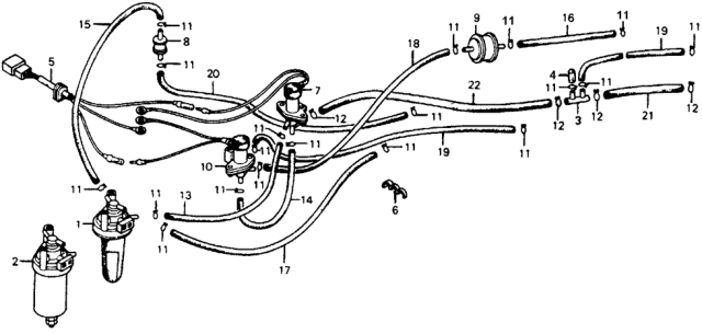 1978 Honda Accord 3 Door STD KH 5MT MT Control Valve Diagram