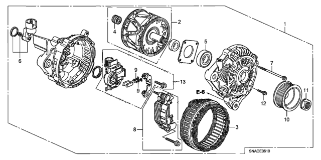 2011 Honda Civic Alternator (Mitsubishi) (1.8L) Diagram