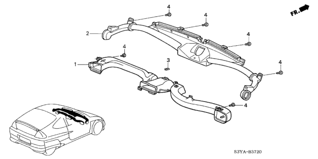 2005 Honda Insight 3 Door DX (A/C) KA 5MT Duct Diagram
