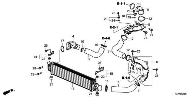2020 Honda Accord Pipe, Intercooler In. Diagram for 17283-6B2-A01