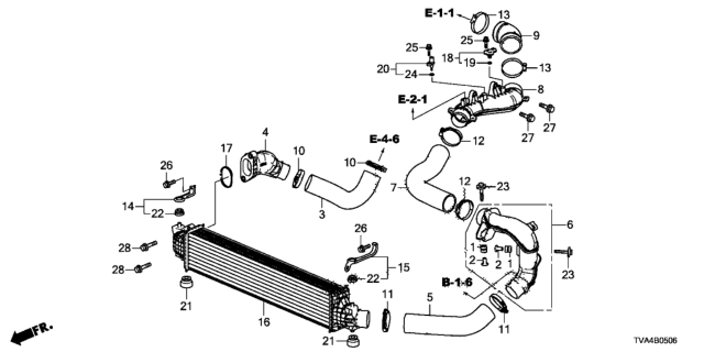 2020 Honda Accord Hose, Intercooler Outlet (B) Diagram for 17293-6B2-A01