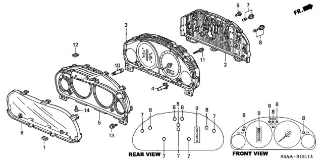 2004 Honda Civic Knob, Illumination Control Diagram for 78188-S5A-A01