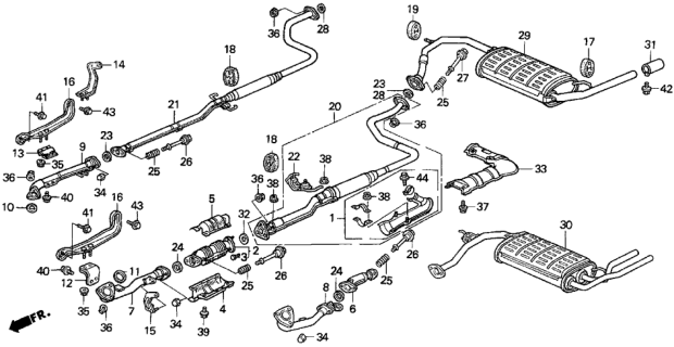 1989 Honda Civic Exhaust System Diagram