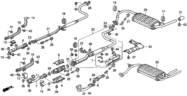 1989 Honda Civic Pipe B, Exhuast Diagram for 18220-SH3-J03